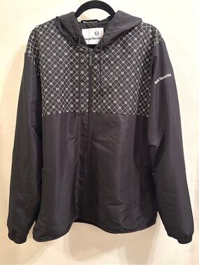 Sergio Tacchini Black Hooded tracksuit men’s size 3XL  black/white
